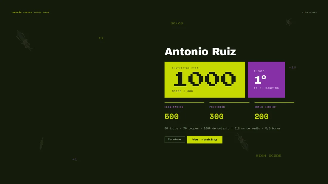 Pantalla de resultado